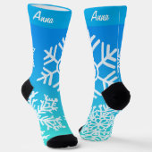 zee sneeuwvlokken sokken (Gebogen)