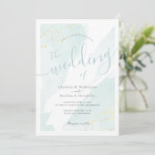 Zee Splash Waterverf Bord Turquoise Blue Wedding Kaart (Staand voorkant)