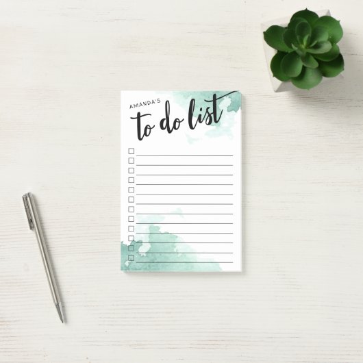 Zee Spray Waterverf Monogrammed To-Do Lijst Post-it® Notes (Kantoor)