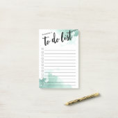 Zee Spray Waterverf Monogrammed To-Do Lijst Post-it® Notes (Op bureau)