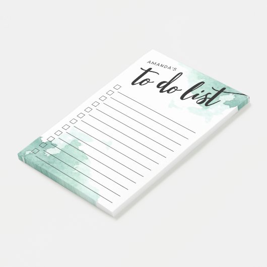 Zee Spray Waterverf Monogrammed To-Do Lijst Post-it® Notes (Schuin)