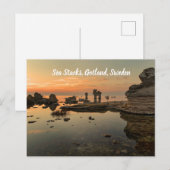 Zee Stacks Gotland Zweden gestileerd Briefkaart (Voorkant / Achterkant)