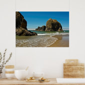 Zee Stacks, low-tide, Oceanside, Oregon, Verenigde Poster (Keuken)