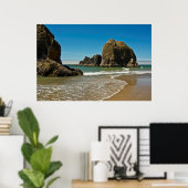 Zee stapels, laag tij, Oceanside, Oregon, VS Poster (Thuiskantoor)