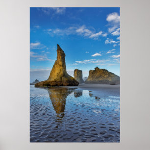 Zee stapels op Bandon Beach in Bandon, Oregon 3 Poster