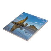 Zee stapelt zich op in Bandon, Oregon 3 Tegeltje (Zijkant)