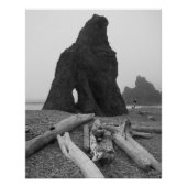 Zee stapelt zwart en wit fotografisch glanzend perfect poster (Voorkant)