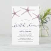 Zee Star bruids doucheuitnodiging Kaart (Staand voorkant)