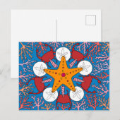 Zee Star en koraal Briefkaart (Voorkant / Achterkant)
