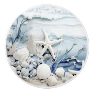Zee Star en Shell 3D Coastal Keramische Knop