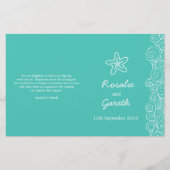 Zee star & swirls blauwgroen groen trouwprogramma (Voorkant)