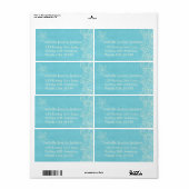 Zee Star & Swirls Blue Bruiloft Retourantwoordlabe Etiket (Full Sheet)