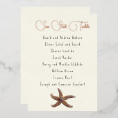 Zee Star Table Number Name Seating List Kaarten (Voorkant / Achterkant)