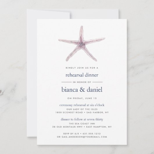 Zee Star | Uitnodiging voor een repetitiediner (Voorkant)