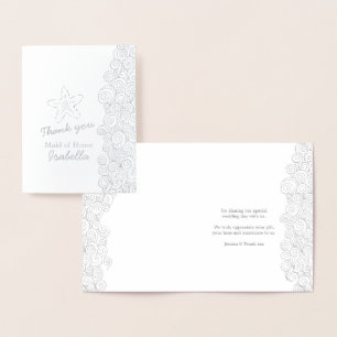 Zee Starfish Beach bruiloft metalic Dank u Folie Kaarten