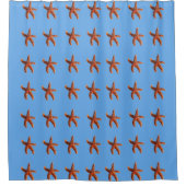 Zee Stars dans blauw Douchegordijn (Voorkant)