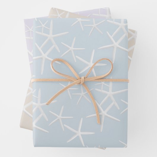 Zee stars Patroon Bleke kleuren ompakken Papier Inpakpapier Vel (In situ)