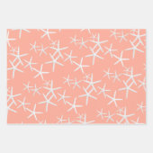 Zee stars Patroon Coral Pink Wrapping Paper (Voorkant 2)