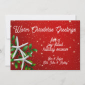 Zee Stars Red Warm Kerstgroet Feestdagenkaart (Voorkant)