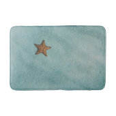 Zee ster in het zand, sterren, blauw groen badmat (Voorkant)
