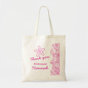 Zee ster roze roze bruidszak tote bag