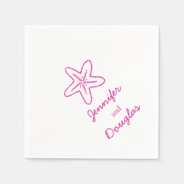 Zee ster roze witboek servet