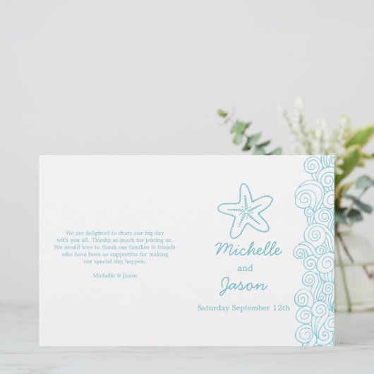 Zee ster & zwamblauw - wittrouwprogramma ' s (Staand voorkant)