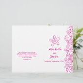 Zee ster & zwirls roze wittrouwprogramma ' s (Staand voorkant)