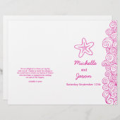 Zee ster & zwirls roze wittrouwprogramma ' s (Voorkant / Achterkant)