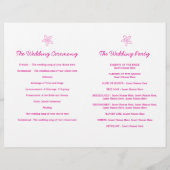 Zee ster & zwirls roze wittrouwprogramma ' s (Achterkant)