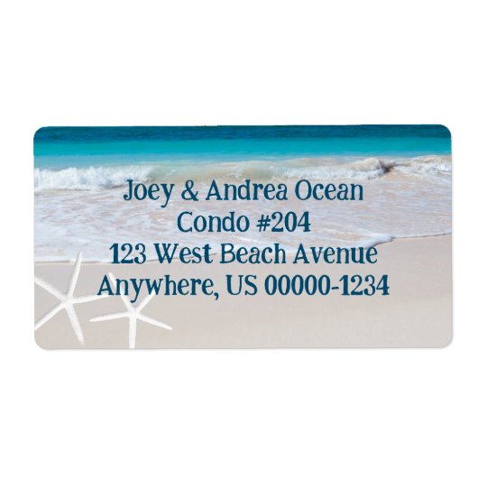 Zee sterren Beach Background Shipping Labels (Voorkant)