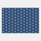 Zee sterren en goudmakreel donkerblauw inpakpapier vel (Voorkant 3)