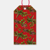 Zee sterren Holly Red Beach Kerstmis Cadeaulabel (Achterkant)