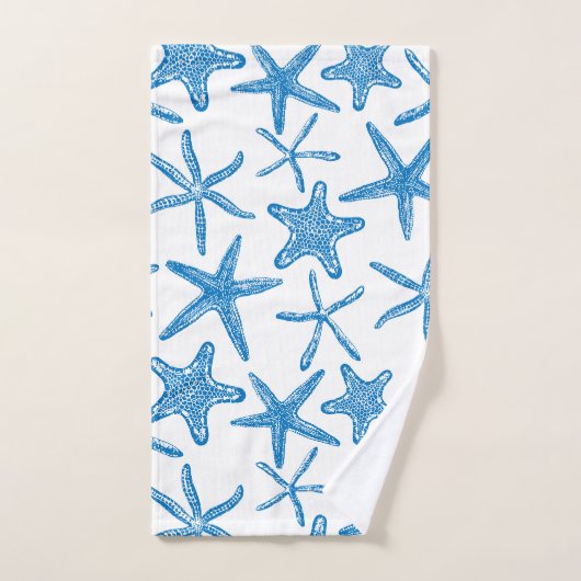 Zee sterren in blauw bad handdoek (Handdoek)