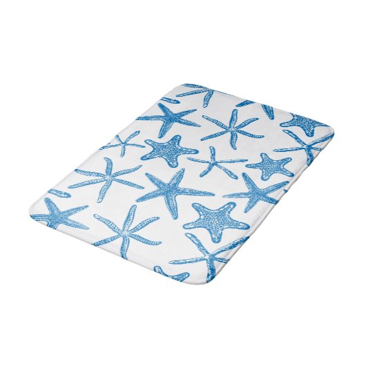 Zee sterren in blauw badmat (Gekanteld)