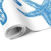 Zee sterren in blauw cadeaupapier (Rol Hoek)