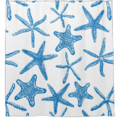 Zee sterren in blauw douchegordijn (Voorkant)