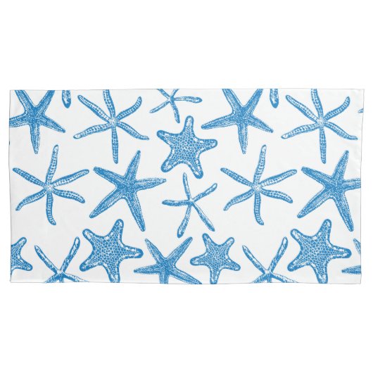 Zee sterren in blauw kussensloop (Voorkant-Links)