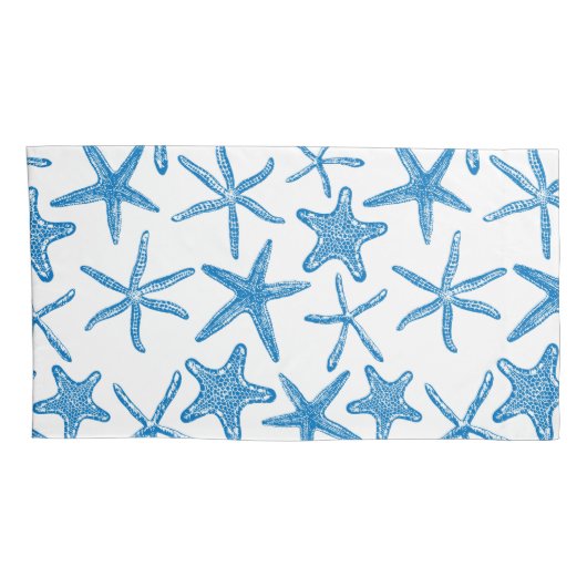 Zee sterren in blauw kussensloop (Achterkant-Rechts)