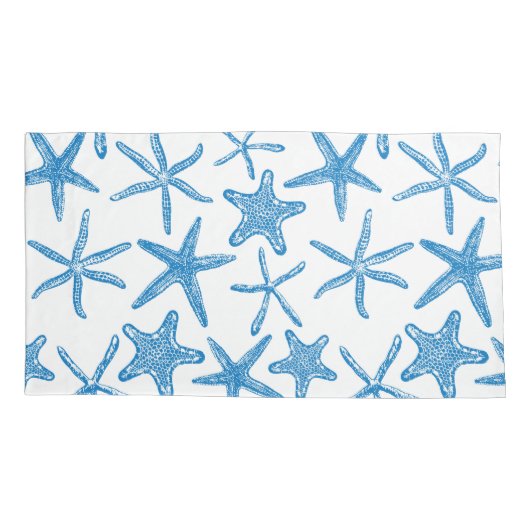 Zee sterren in blauw kussensloop (Achterkant-Links)