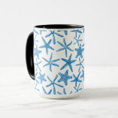 Zee sterren in blauw mok (Voorkant links)