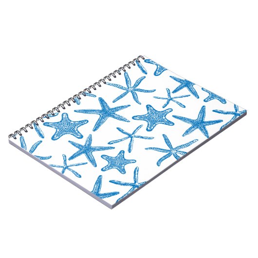 Zee sterren in blauw notitieboek (Linkerzijde)