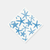 Zee sterren in blauw servet (Hoek)