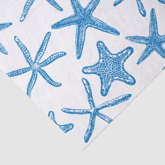 Zee sterren in blauw tissuepapier (Detail)