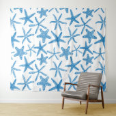 Zee sterren in blauw wandkleed (In Situ (horizontaal))