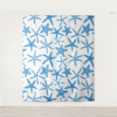 Zee sterren in blauw wandkleed (Voorkant)