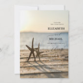 Zee sterren Sand Beach Script Wedding Kaart (Voorkant)