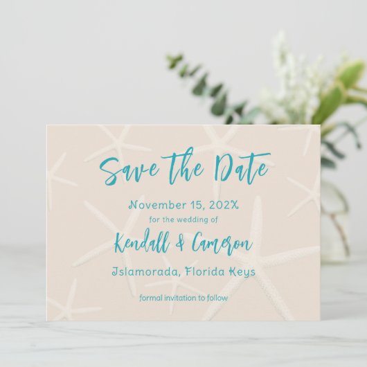 Zee sterren Starfish Bespaar de data Kaart (Staand voorkant)