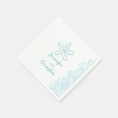 Zee sterren voor bruiloft blauw wit papier servett servetten (Hoek)