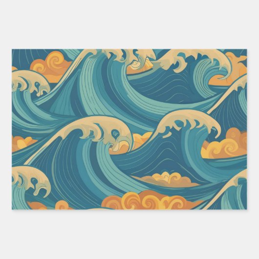 Zee stijl inpakpapier vel (Voorkant)